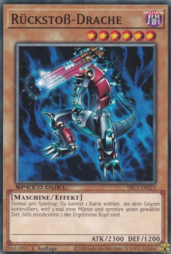 Rückstoß-Drache Common SBC1-DEI23 - Streets of Battle City Karte - mit GamersHeaven Cardboard Guard von GAMERSHEAVEN
