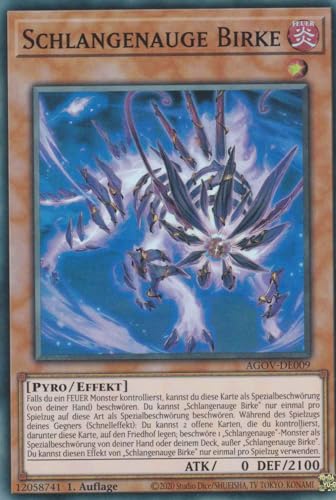 Schlangenauge Birke Super Rare AGOV-DE009 - Age of Overlord Karte - mit GamersHeaven Cardboard Guard von GAMERSHEAVEN