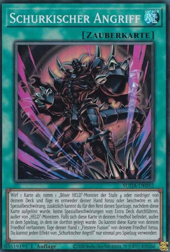 Schurkischer Angriff Super Rare SUDA-DE052 - Supreme Darkness Karte - mit GamersHeaven Cardboard Guard von GAMERSHEAVEN