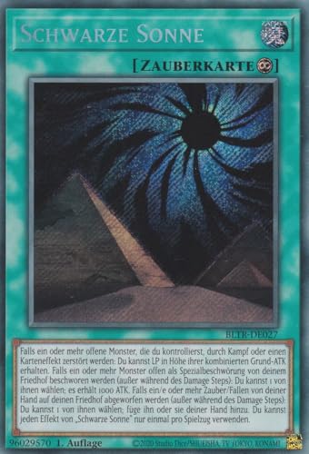 Schwarze Sonne Secret Rare BLTR-DE027 - Battles of Legend Terminal Revenge Karte - mit GamersHeaven Cardboard Guard von GAMERSHEAVEN