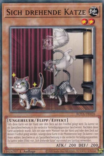 Sich drehende Katze Common ROTA-DE026 - Rage of The Abyss Karte - mit GamersHeaven Cardboard Guard von GAMERSHEAVEN