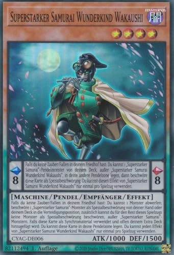 Superstarker Samurai Wunderkind Wakaushi Super Rare CYAC-DE006 - Cyberstorm Access Karte - mit GamersHeaven Cardboard Guard von GAMERSHEAVEN