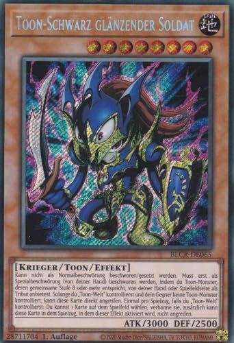 Toon-Schwarz Glänzender Soldat Secret Rare BLCR-DE065 - Battles of Legend Crystal Revenge - mit GamersHeaven Cardboard Guard von GAMERSHEAVEN