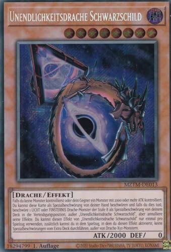 Unendlichkeitsdrache Schwarzschild Secret Rare MZTM-DE013 - Maze of The Master Karte - mit GamersHeaven Cardboard Guard von GAMERSHEAVEN