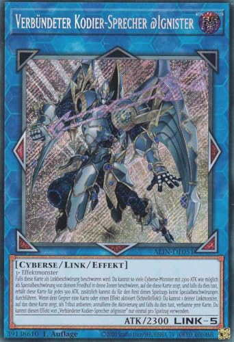 Verbündeter Kodier-Sprecher @Ignister Secret Rare ALIN-DE051 - Alliance Insight Karte - mit GamersHeaven Cardboard Guard von GAMERSHEAVEN