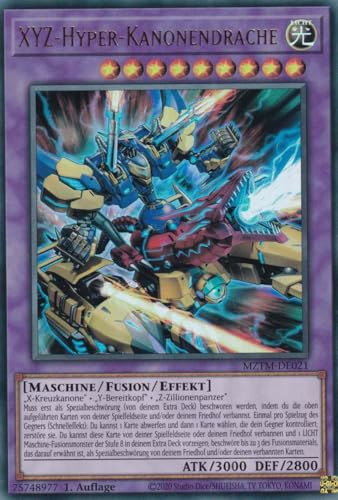 XYZ-Hyper-Kanonendrache Ultra Rare MZTM-DE021 - Maze of The Master Karte - mit GamersHeaven Cardboard Guard von GAMERSHEAVEN