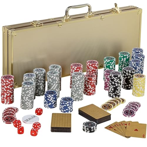 GAMES PLANET Pokerkoffer mit 500 Laser-Chips, Silver/Gold/Black Edition - Auswahl: Gold GAMES PLANET Pokerkoffer mit 500 Laser-Chips, Silver/Gold/Black Edition - Auswahl: Gold von GAMES PLANET