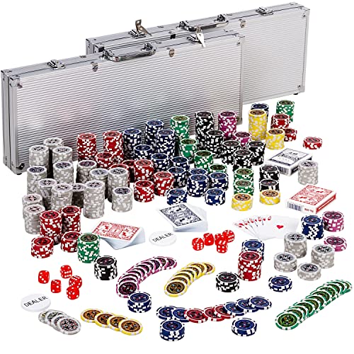 GAMES PLANET Pokerset mit 1000 Laserchips, 2 Pokerkoffer, Silver GAMES PLANET Pokerset mit 1000 Laserchips, 2 Pokerkoffer, Silver von GAMES PLANET