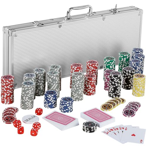 GAMES PLANET Pokerkoffer mit 500 Laser-Chips, Silver/Gold/Black Edition - Auswahl: Silver von GAMES PLANET