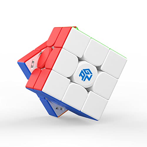 GAN 12 M Leap Frosted, 3x3 stickerloser Speedcube Gans 356 Magisches Puzzle Würfel Spielzeug 2021 Flaggschiff (Primary Internal/Weißes Innenleben) von GAN
