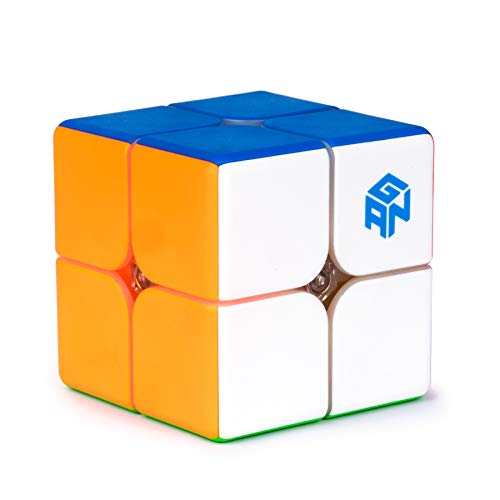 GAN 249 v2 Speed Cube 2x2, Mini Zauberwürfel Original Stickerless 48mm - IPG v4 Kern & GES v3 & Elastische Anpassung, Erwachsene und Kinder-Nicht Magnetisch von GAN