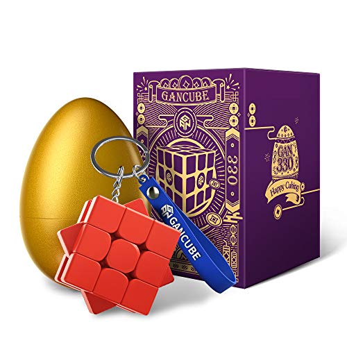 GAN 330 Osterei Edition, Antique Rhyme Schlüsselanhänger Cube Mini 3x3 Schlüsselanhänger (Rot) von GAN