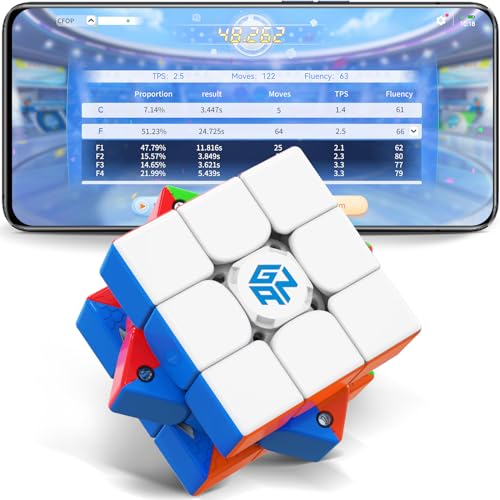 GAN 356 i3 Stickerloser Speed Cube, 3x3 Smart Cube Magnetischer Würfel Intelligentes Tracking, Timing, Bewegungen und Schritte messen mit CubeStation App Puzzle Spielzeug (Roboter Nicht enthalten) von GAN