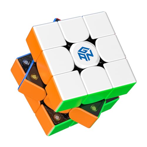 GAN 356M-Lite Speed Cube Magnetisch 3x3, Puzzle Magischer Würfel Stickerlos mit Flügelförmige Numerische IPG/GES+/Sichtbarer Magnet, Magic Cube Glatte Geburtstagsgeschenk für Erwachsene und Kinder von GAN