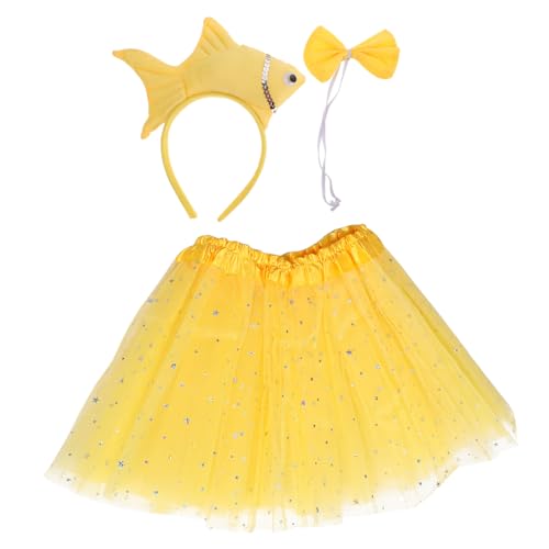GANAZONO 1 Satz Meeresfischstirnbandrock Fischkopfkostüm Fisch-Halloween-Kostüm Haarbänder für kleine Mädchen -Kopfschmuck für Gittergewebe Yellow GANAZONO 1 Satz Meeresfischstirnbandrock Fischkopfkostüm Fisch-Halloween-Kostüm Haarbänder für kleine Mädchen -Kopfschmuck für Gittergewebe Yellow von GANAZONO