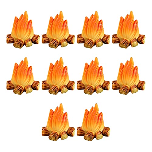 GANAZONO 10 Stück Miniatur-Lagerfeuer Puppenhaus Künstliche Flamme 3D-Mini-Feuermodell Kuchenaufsatz Flammenfackel Harz Lagerfeuer Kinder So Tun Als Ob Spielzeug Für Mikro-Landschaft von GANAZONO
