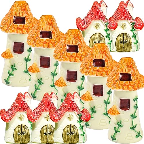 GANAZONO 10St Mikro-Landschaftshaus Spielzeug für Kinder kinderspielzeug stall Pilzzeug Dekoration Modelle Hausbedarf Miniaturhaus aus Harz Glas schmücken Ornamente von GANAZONO