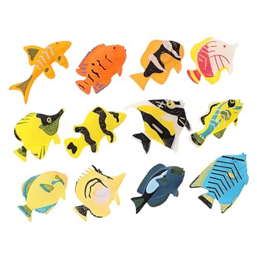 GANAZONO 12 Stück Teiliges Set Tropische Fischmodelle Aquarium Deko Realistische Meeresbewohner Figuren Langlebig Farbecht Vielseitig für Lebendige Unterwasserlandschaft von GANAZONO