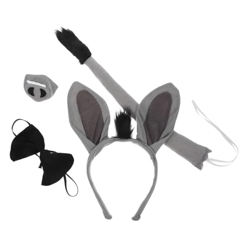 GANAZONO 1Satz Kostümset mit Ohren Stirnband Fliege und Nase Requisiten für Cosplay Tierpartys und Schulaufführungen von GANAZONO