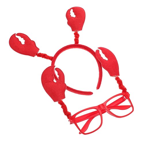 GANAZONO 1Satz Krabbenstirnband Brille für Erwachsene und Lustige Party Dekoration Kopfschmuck für Fasching Halloween Karneval Geburtstagsfeiern Teiliges Stirnband von GANAZONO