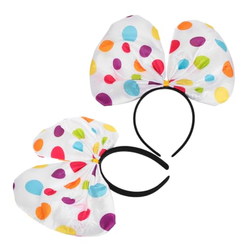 GANAZONO 2 Stück Clown Haarband mit Schleife Bunte Kostümkopfbedeckung für Halloween Karneval Cosplay Geburtstagsfeiern Einzigartiges Design für Unvergessliche Outfits von GANAZONO