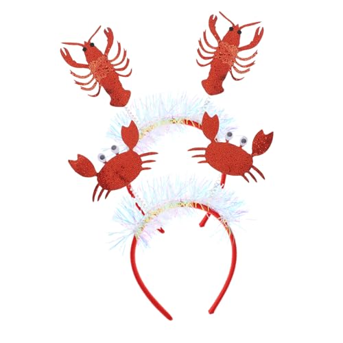 GANAZONO 2 Stück Life Haarschmuck Krabben und Hummer Haarreifen Kostüm Haarband Leicht und Bequem für Karneval Fasching Party Dekoration von GANAZONO