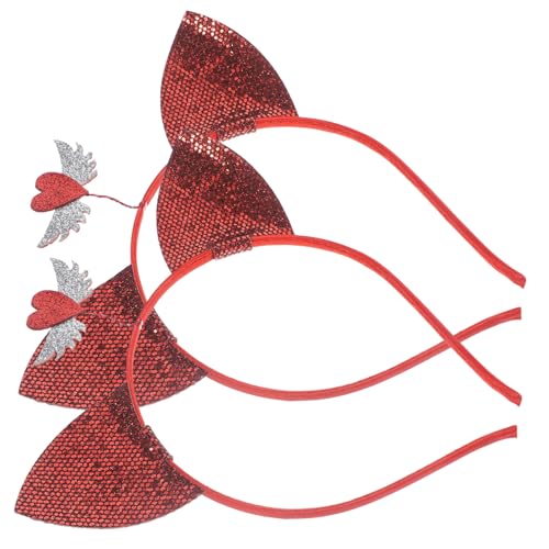 GANAZONO 2 Stück Valentinstag Stirnband Gothic Haarnadel Fanny Stirnbandschleifen Für Erwachsene Stirnbänder Halloween-knoten-stirnband Haarband Mit Schleife Urlaub Männer Burgund Stoff Rot von GANAZONO