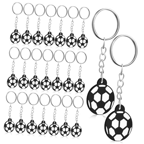 GANAZONO 24 Stk. Fußball Schlüsselanhänger Ketten Sport Neuheit Schlüsselanhänger Stichworte Schlüsselbund Fußball- Fußballparty Bevorzugt Pvc von GANAZONO