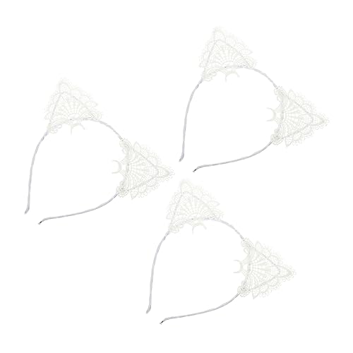 GANAZONO 3 Stück Katzenohren Haarreifen aus Spitze Haarschmuck für Damen für Partys Kostüme und Besondere Anlässe Langlebige und Charmante Accessoires von GANAZONO
