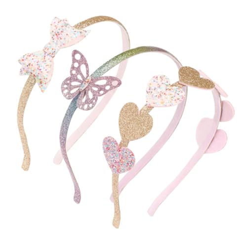 GANAZONO 3 Stück Teiliges mit Herzförmigen Pailletten und Schleifen Leichtes Haarschmuck Mädchen Dekorative Stirnbänder für Partys Alltag und Besondere Anlässe von GANAZONO