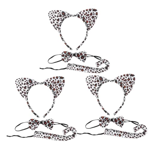 GANAZONO 3Sätze Teiliges Katzenohren Set Mit Haarreif Choker Und Cartoon Kostüm Zubehör Für Cosplay Karneval Und Halloween Weißem Leopardenmuster GANAZONO 3Sätze Teiliges Katzenohren Set Mit Haarreif Choker Und Cartoon Kostüm Zubehör Für Cosplay Karneval Und Halloween Weißem Leopardenmuster von GANAZONO