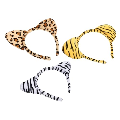 GANAZONO 3Stücke Cartoon Tierohren Haarreif Plüsch Stirnbänder Für Leopard Zebra Und Tiger Kreative Partyaccessoires Für Kostüme Und Feiern GANAZONO 3Stücke Cartoon Tierohren Haarreif Plüsch Stirnbänder Für Leopard Zebra Und Tiger Kreative Partyaccessoires Für Kostüme Und Feiern von GANAZONO