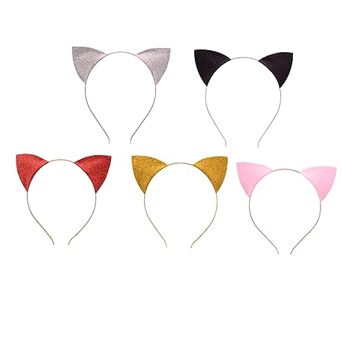 GANAZONO 5 Stück Teiliges Katzenohren Haarreif mit Glitzer Lustige Party Dekoration Zufälligen Farben für und Mädchen für Fasching und Kostümpartys Zufällige Farbe Zufällige Farbe von GANAZONO