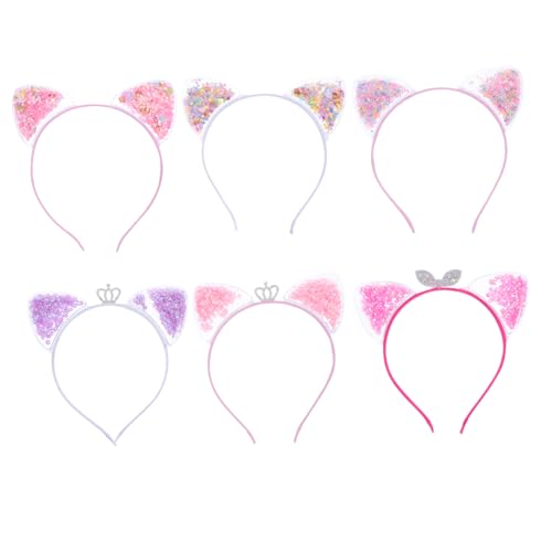 GANAZONO 6Stücke Teiliges Katzenohr Haarband für Lustige Haarschmuck Dekoration für Partys und Cosplay Leicht und Bequem von GANAZONO
