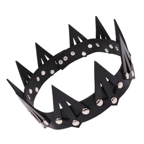 GANAZONO Cosplay Haarreif aus Leder Einstellbare Prunkvolle Party Diadem für Frauen und Männer Geeignet für Halloween Geburtstagsfeiern Maskeraden und Bühnenauftritte von GANAZONO