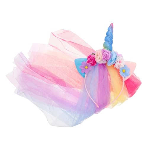 GANAZONO Einhorn Haarreif für Mädchen Süßes Tüll Design mit Schleier für Partys Geburtstagsfeiern und Cosplay Bequem und Rutschfest Perfektes Haarschmuck Accessoire für Kleine von GANAZONO