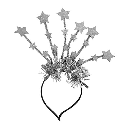 GANAZONO Fünfzackiger Stern Haarschmuck mit Glitzer Design Attraktives Haaraccessoire für Partys und Hochzeiten Silber von GANAZONO