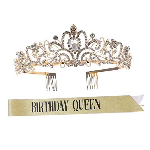 GANAZONO Geburtstagskrone Mit Schärpe Dekorative Tiara Für Partys Teiliges Aus Funkelnden Strasssteinen Parteiversorgung Für Frauen Und Mädchen Zum Feiern Und Fotografieren GANAZONO Geburtstagskrone Mit Schärpe Dekorative Tiara Für Partys Teiliges Aus Funkelnden Strasssteinen Parteiversorgung Für Frauen Und Mädchen Zum Feiern Und Fotografieren von GANAZONO