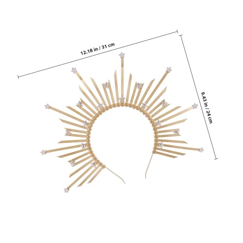 GANAZONO Goldene Sonnenstrahl spitzenkrone Stirnband Damen Gothic Kopfschmuck Vintage Haarschmuck für Halloween Cosplay Party und Festlichkeiten GANAZONO Goldene Sonnenstrahl spitzenkrone Stirnband Damen Gothic Kopfschmuck Vintage Haarschmuck für Halloween Cosplay Party und Festlichkeiten von GANAZONO
