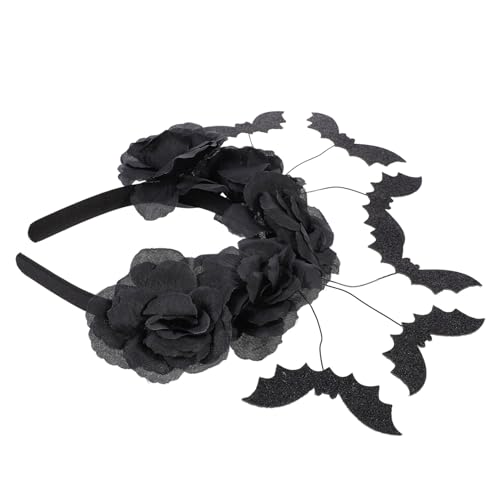 GANAZONO Halloween Haarreif mit Schwarzer Rosen Spinnen Dekoration Originelles Bequemes Stirnband für Party und Festival Einheitsgröße Auffälliges Gothic Accessoire von GANAZONO
