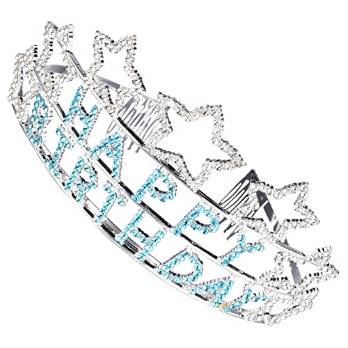 GANAZONO Happy Birthday Krone Mit Geburtstagskrone Stirnband Für Kopfschmuck Mit Blauen Buchstaben Accessoire Für Geburtstagsfeiern Und Festlichkeiten GANAZONO Happy Birthday Krone Mit Geburtstagskrone Stirnband Für Kopfschmuck Mit Blauen Buchstaben Accessoire Für Geburtstagsfeiern Und Festlichkeiten von GANAZONO