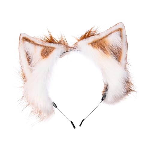 GANAZONO Kuscheliger Katzenohren Haarreif Plüsch Tierohren Stirnband Cosplay Haarschmuck für Mädchen Faschingskostüm Accessoire Valentinstag Halloween Weihnachten von GANAZONO