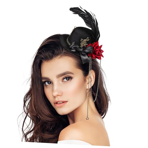 GANAZONO Mini Hut Haarspange mit Rosen Eleganter Blumen Haarclip für Tee Partys Hochzeiten und Geburtstagsfeiern Langlebig aus Gefertigt Charmantes Accessoire für GANAZONO Mini Hut Haarspange mit Rosen Eleganter Blumen Haarclip für Tee Partys Hochzeiten und Geburtstagsfeiern Langlebig aus Gefertigt Charmantes Accessoire für von GANAZONO