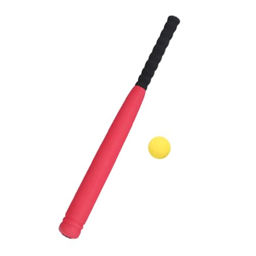 GANAZONO Schaumstoff-Baseball-Set Für Kinder Mit Bällen Outdoor-/Indoor-Sport-T-Ballspiel Für Kleinkinder Rot 61 cm von GANAZONO