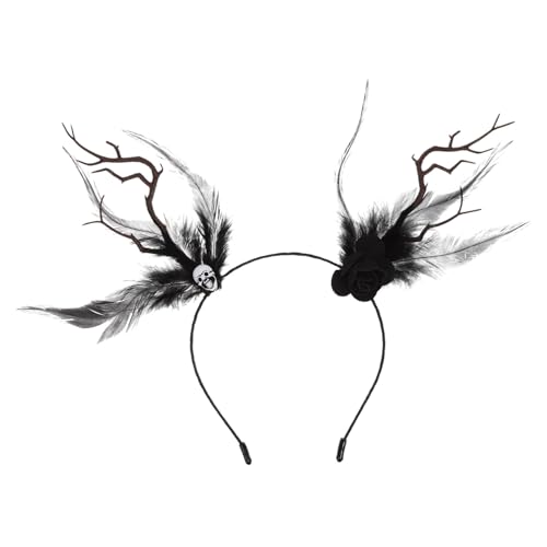 GANAZONO Schwarzer Haarreif für Halloween Teufelshörner Haarschmuck für Erwachsene für Kostümpartys Cosplay und Halloween Dekoration von GANAZONO