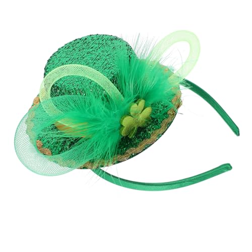 GANAZONO St Patricks Day Stirnband Damen Grüner Netz-hut Haarschmuck Verstellbar Bequem Party Karneval Kopfschmuck für Festlichkeiten von GANAZONO