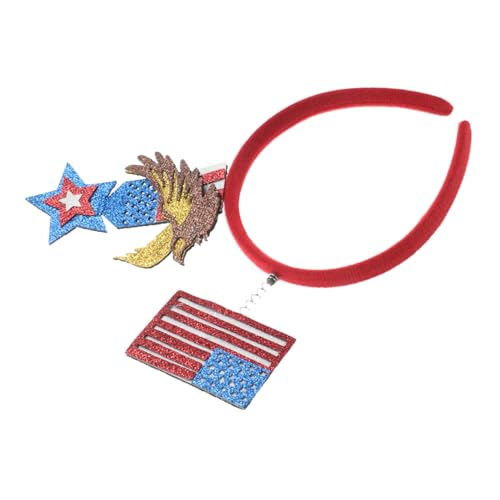 GANAZONO Stirnband mit Adler und Flaggen Design Blaues Haarband für Unabhängigkeitstag Patriotisches Accessoire für Damen und Mädchen für Partys von GANAZONO