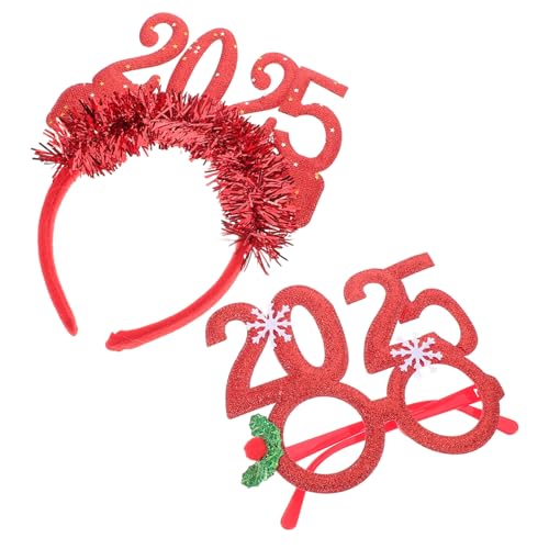 GANAZONO Year Headband Rotes Party-accessoire mit Haarreifen und Brillen-topper Strapazierfähig Wiederverwendbar für Silvester Jahreswechsel-feiern von GANAZONO
