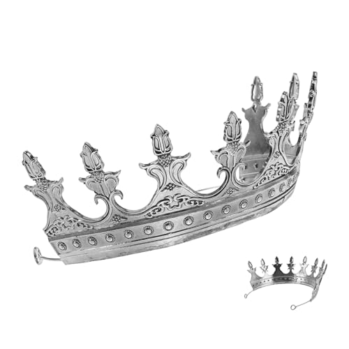 GANAZONO alte Krone krone geburtstagskrone silberne krone Kostümkrone Königliche Krone Königinkrone für Frauen Erwachsene König mittelalterliche Krone Herren Krone Metall Silver GANAZONO alte Krone krone geburtstagskrone silberne krone Kostümkrone Königliche Krone Königinkrone für Frauen Erwachsene König mittelalterliche Krone Herren Krone Metall Silver von GANAZONO