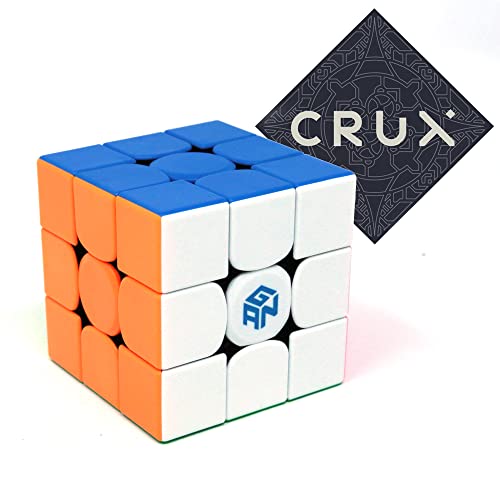 GAN356 M Lite - GANCUBE Magnetischer 3x3 Stickerless Speed Cube - Inklusive Crux Puzzles Aufkleber von GANCUBE and Crux Puzzles